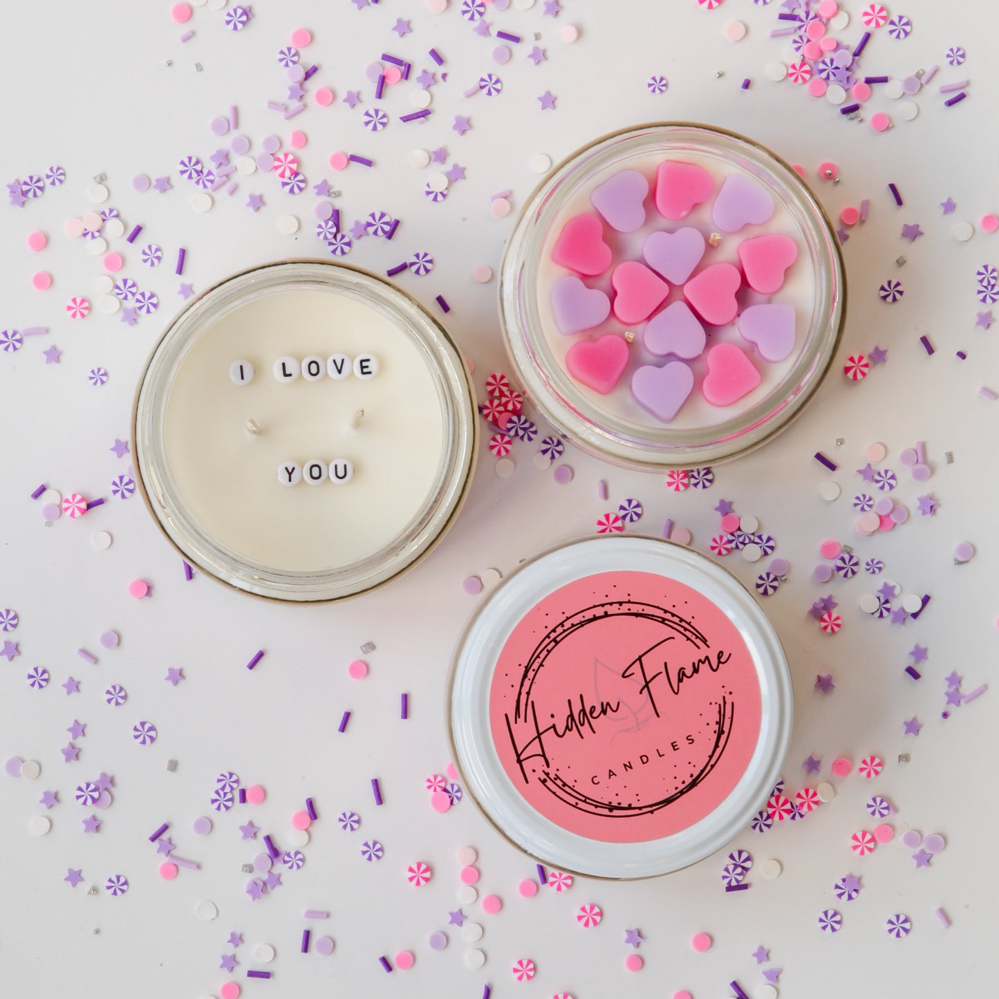 "I love you" Love Heart Candle