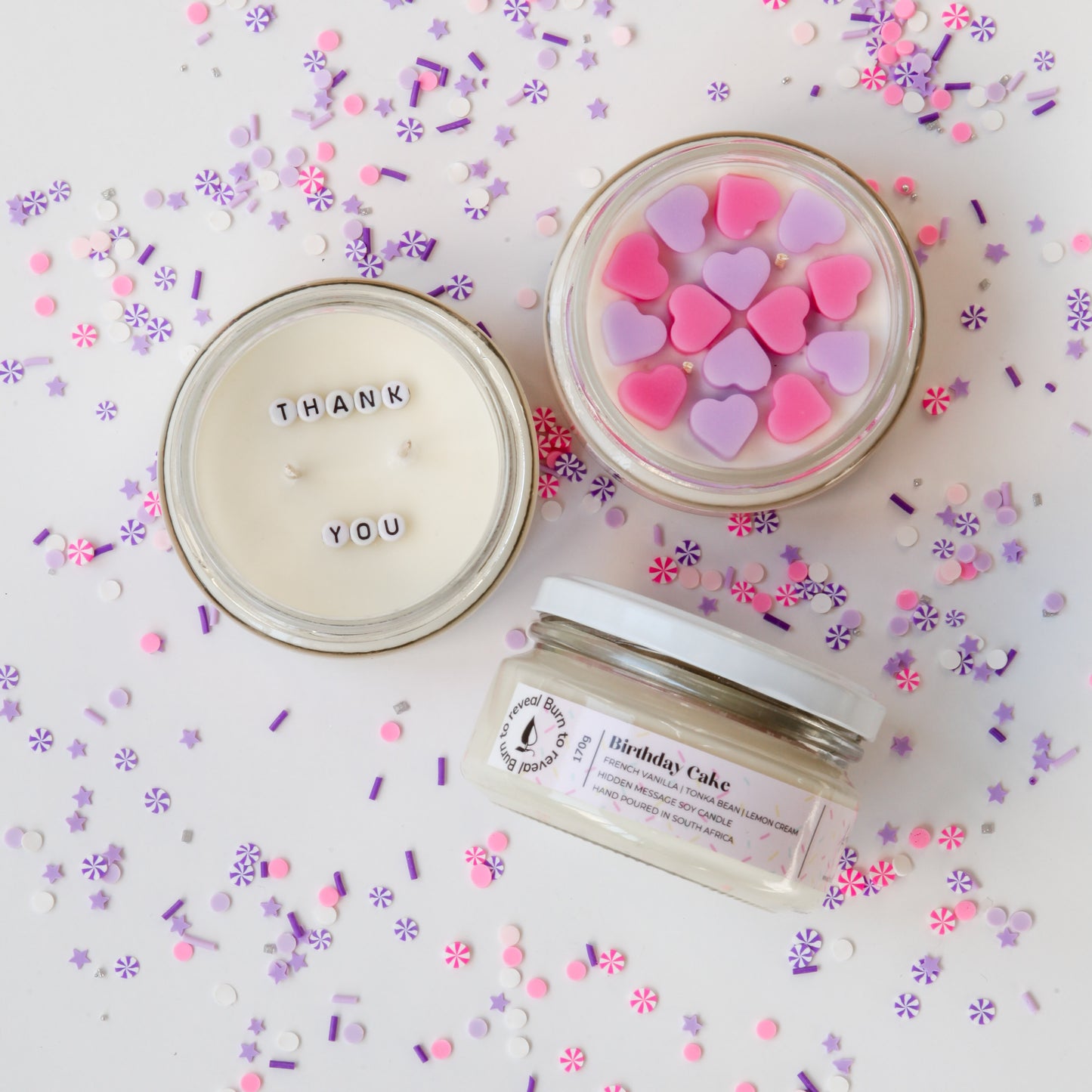 "Thank You" Love Heart Candle