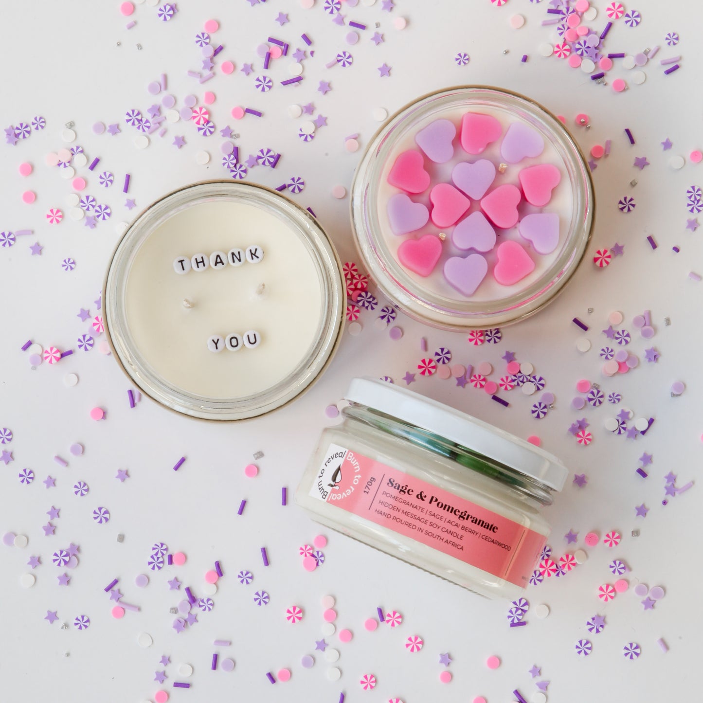 "Thank You" Love Heart Candle