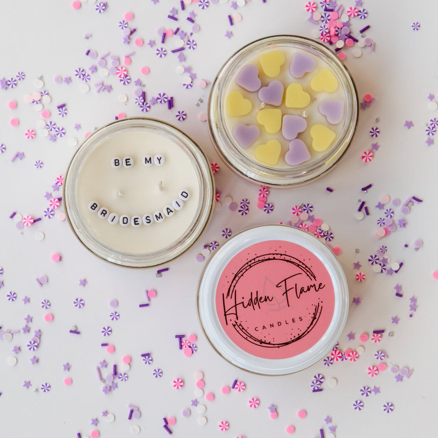 "Be my Bridesmaid" Love Heart Candle