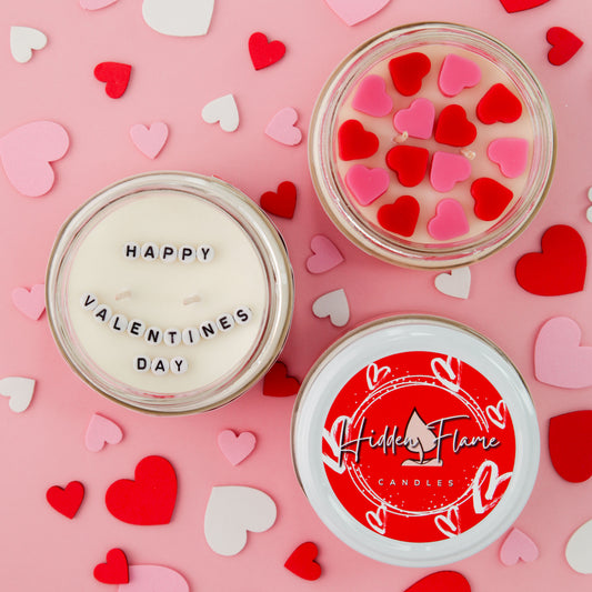 "Happy Valentine's Day" Love Heart Candle