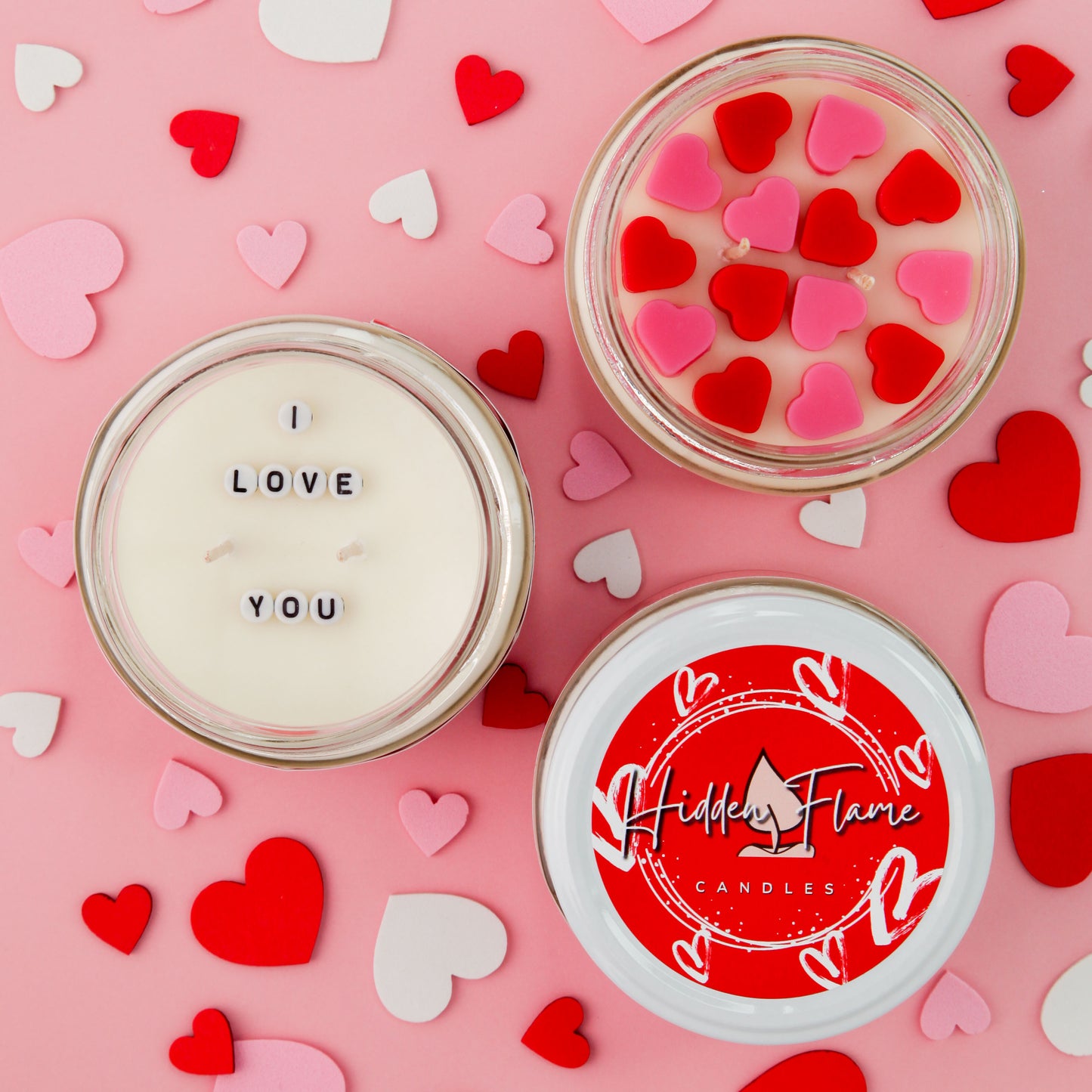"I love you" Love Heart Candle