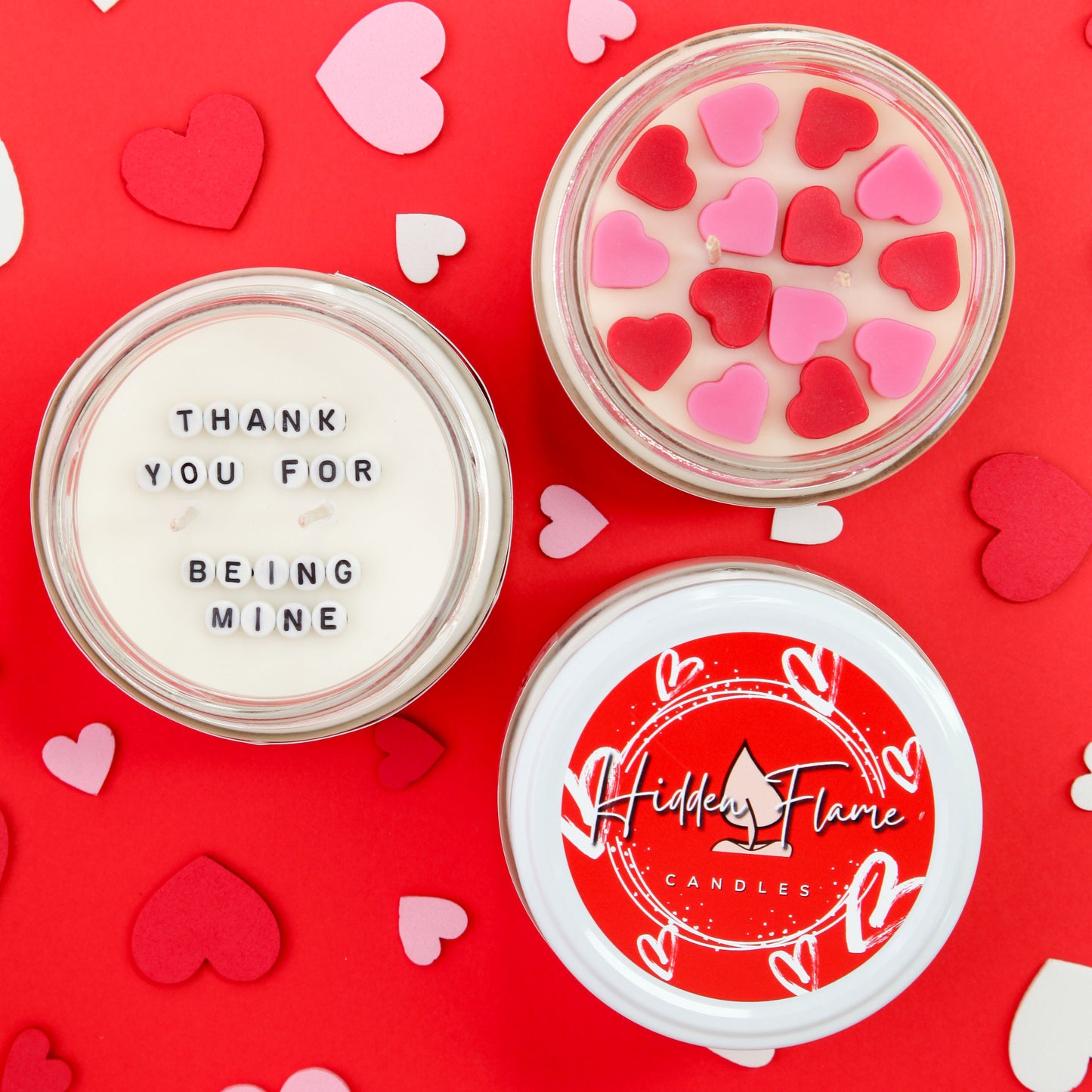 "Thank you for being mine" Love Heart Candle