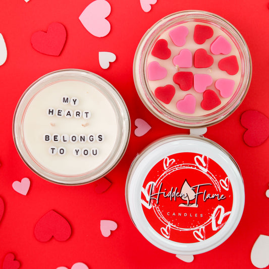 "My Heart Belongs To You" Love Heart Candle